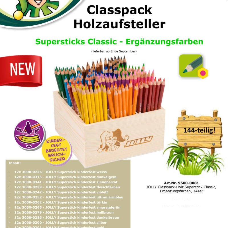 Classpack-Holz Superstick Classic - Ergänzungsfarben